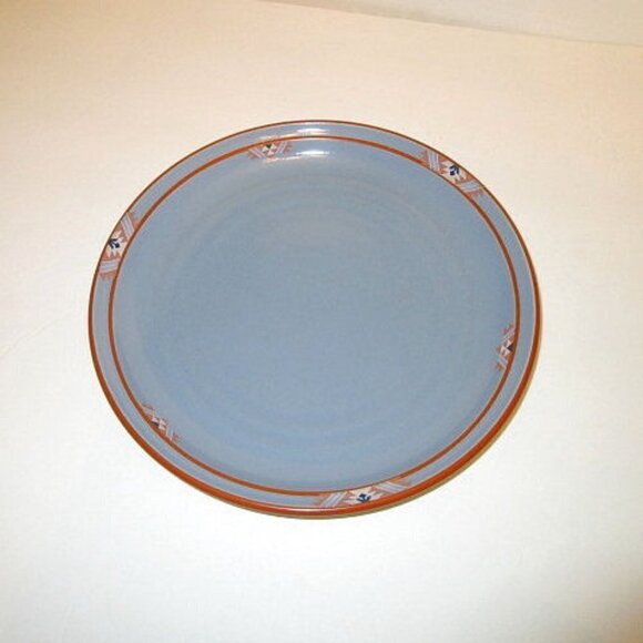 Vintage Noritake Blue Adobe Dinner Plate Stoneware Japan Southwestern Aztec 8678 - Picture 1 of 4